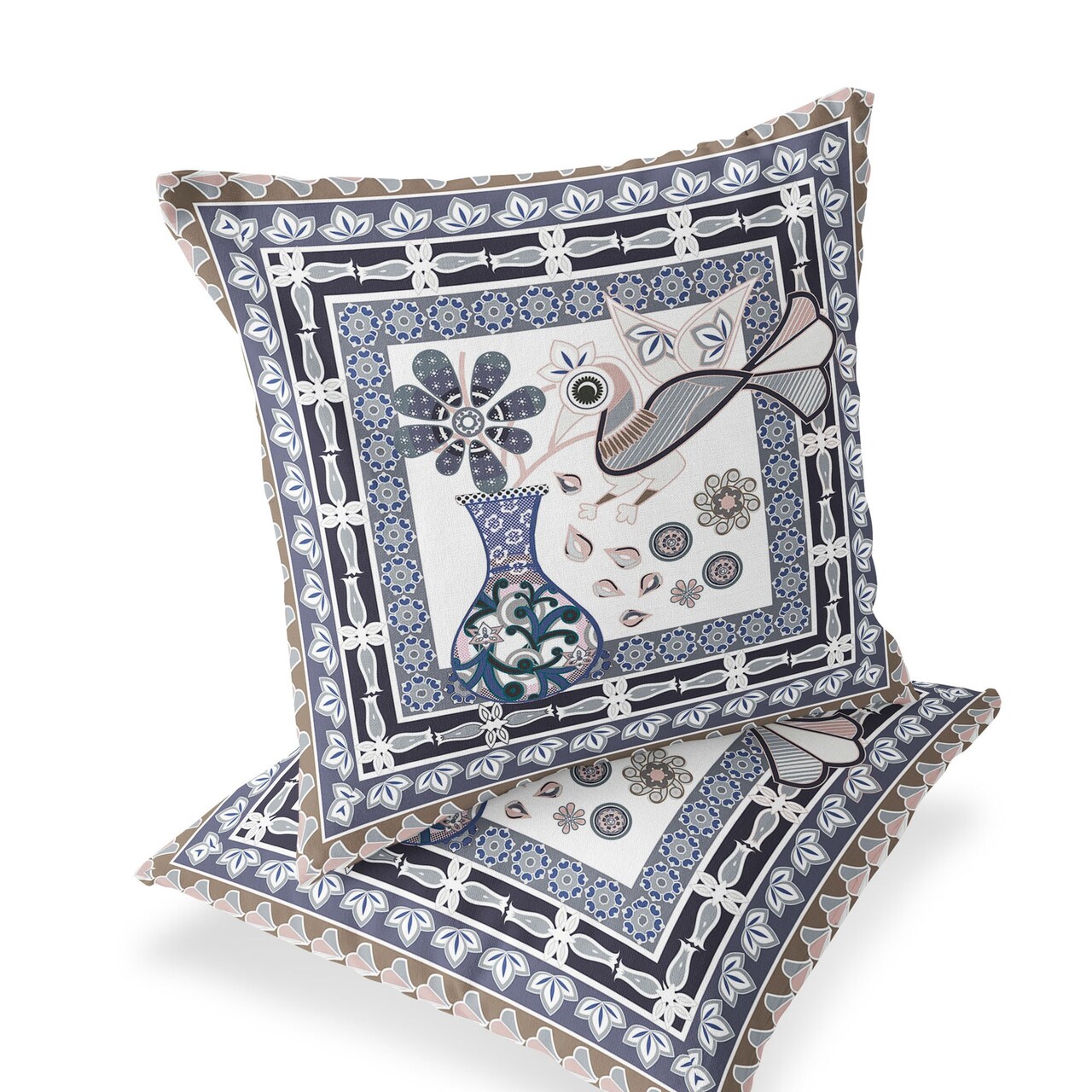 Edge Collections - 16-inch x 16-inch x 5-inch - Multi - Fashionable Floral Throw Pillows for Indoor and Outdoor Use - 2 Pieces